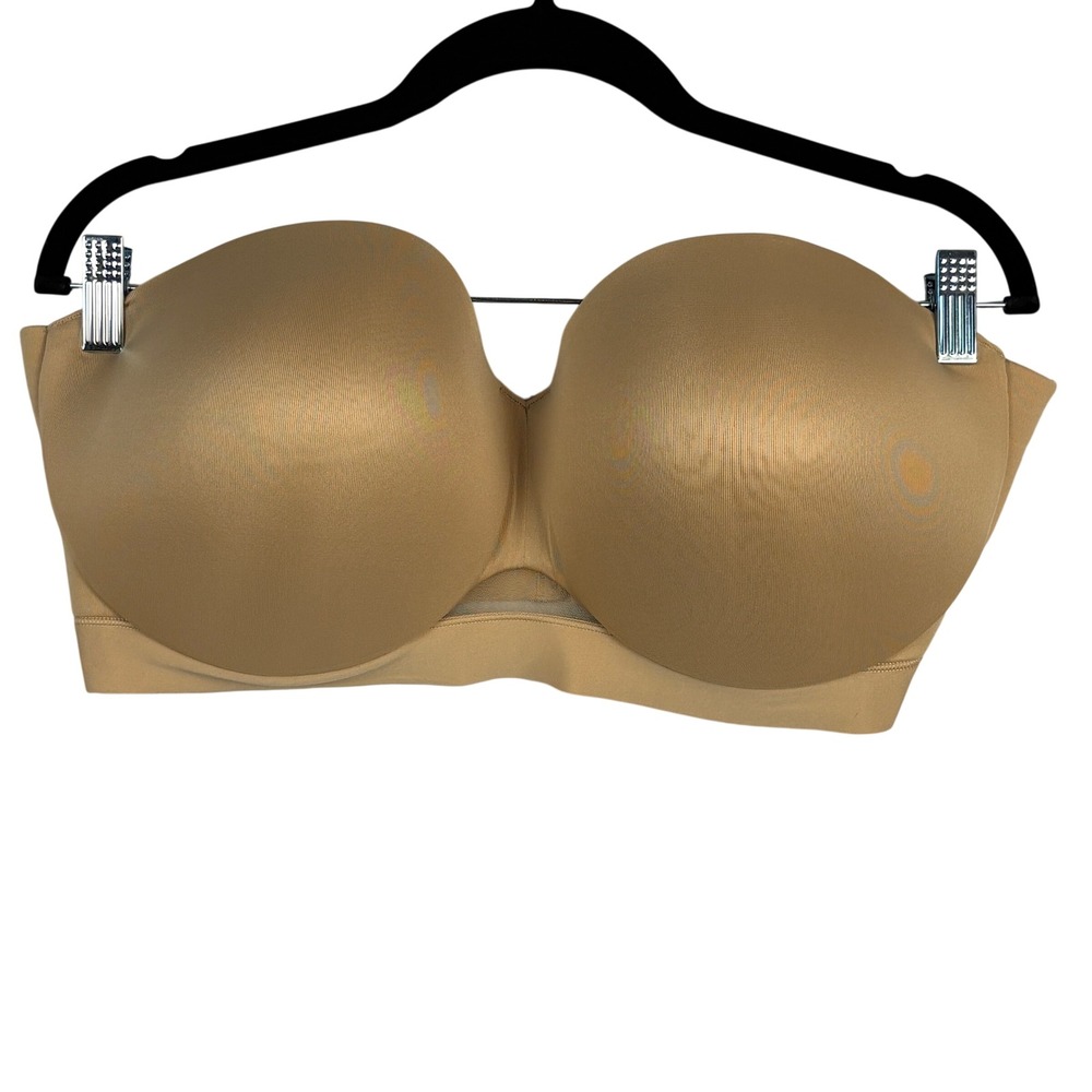 Cacique Comfort Bliss Strapless Push Up Bra Boned 40F Curvy Underwire No Straps